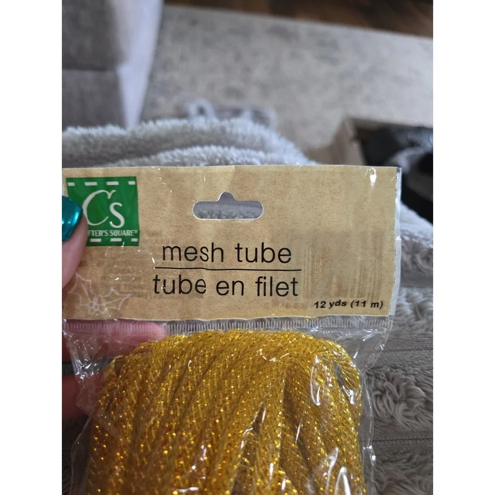Floral Garden Mesh Tube (4) Wreath Deco Mesh Flex Tubing. Bonus Gold Pack New!